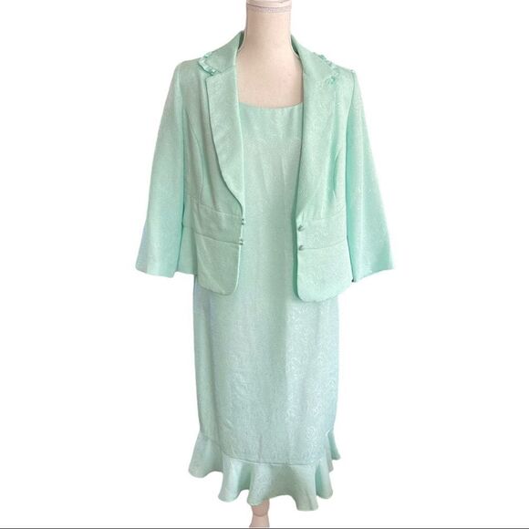 Danny & Nicole 2-piece Mint Green Blazer & Dress Set Size 10 - Picture 8 of 16